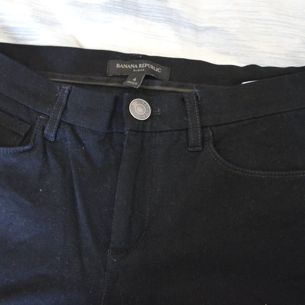 Banana Republic Black Sloan Pants, Mid-Rise Skinny, Size 4